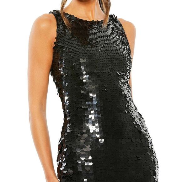 Mac Duggal 5959 Sleeveless Disc Sequin Gown Dress - Picture 4 of 13